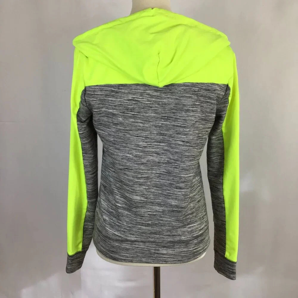 FINAL DROP PINK Victoria's Secret S Hoodie Neon Gray Pockets Zip Long Sleeve - Picture 5 of 8